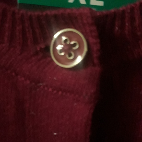 Nicole Miller Original Womens Size XL Wine Color Sparkle Button Up L/S Knit Top - Picture 4 of 11
